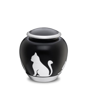 Shadow Medium Cat Pet Urn Black & Bru Pewter