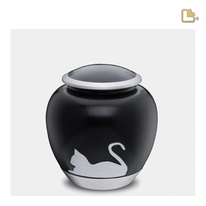 Shadow Medium Cat Pet Urn Black & Bru Pewter