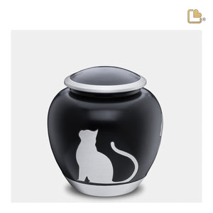 Shadow Medium Cat Pet Urn Black & Bru Pewter