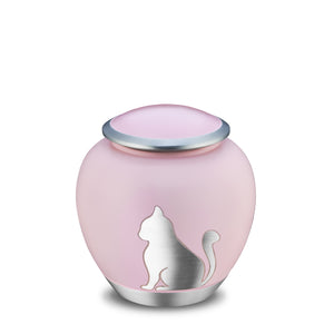 Shadow Medium Cat Pet Urn Pink & Bru Pewter