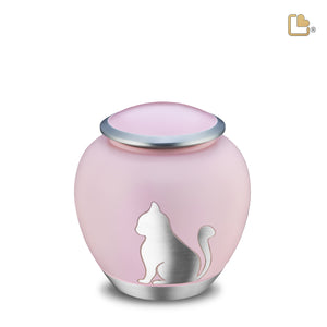 Shadow Medium Cat Pet Urn Pink & Bru Pewter