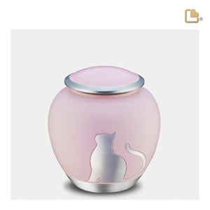 Shadow Medium Cat Pet Urn Pink & Bru Pewter