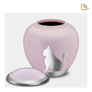 Shadow Medium Cat Pet Urn Pink & Bru Pewter