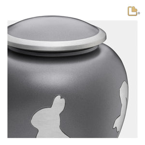 Shadow Medium Rabbit Pet Urn French Grey & Bru Pewter