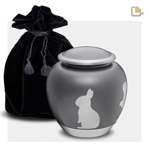 Shadow Medium Rabbit Pet Urn French Grey & Bru Pewter