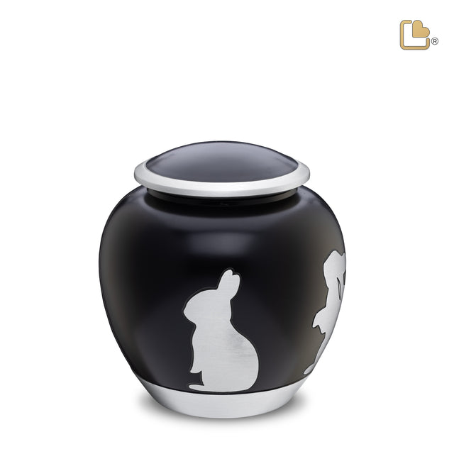 Shadow Medium Rabbit Pet Urn Black & Bru Pewter