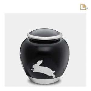 Shadow Medium Rabbit Pet Urn Black & Bru Pewter