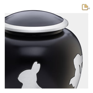 Shadow Medium Rabbit Pet Urn Black & Bru Pewter