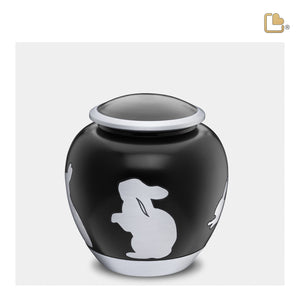 Shadow Medium Rabbit Pet Urn Black & Bru Pewter