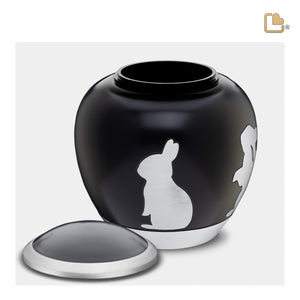 Shadow Medium Rabbit Pet Urn Black & Bru Pewter