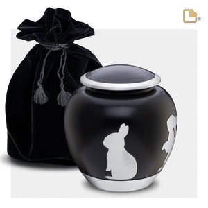 Shadow Medium Rabbit Pet Urn Black & Bru Pewter