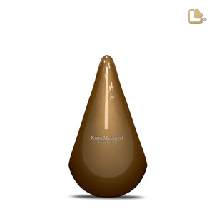 Medium TearDrop Hammered Gold Bronze Cremation Urn