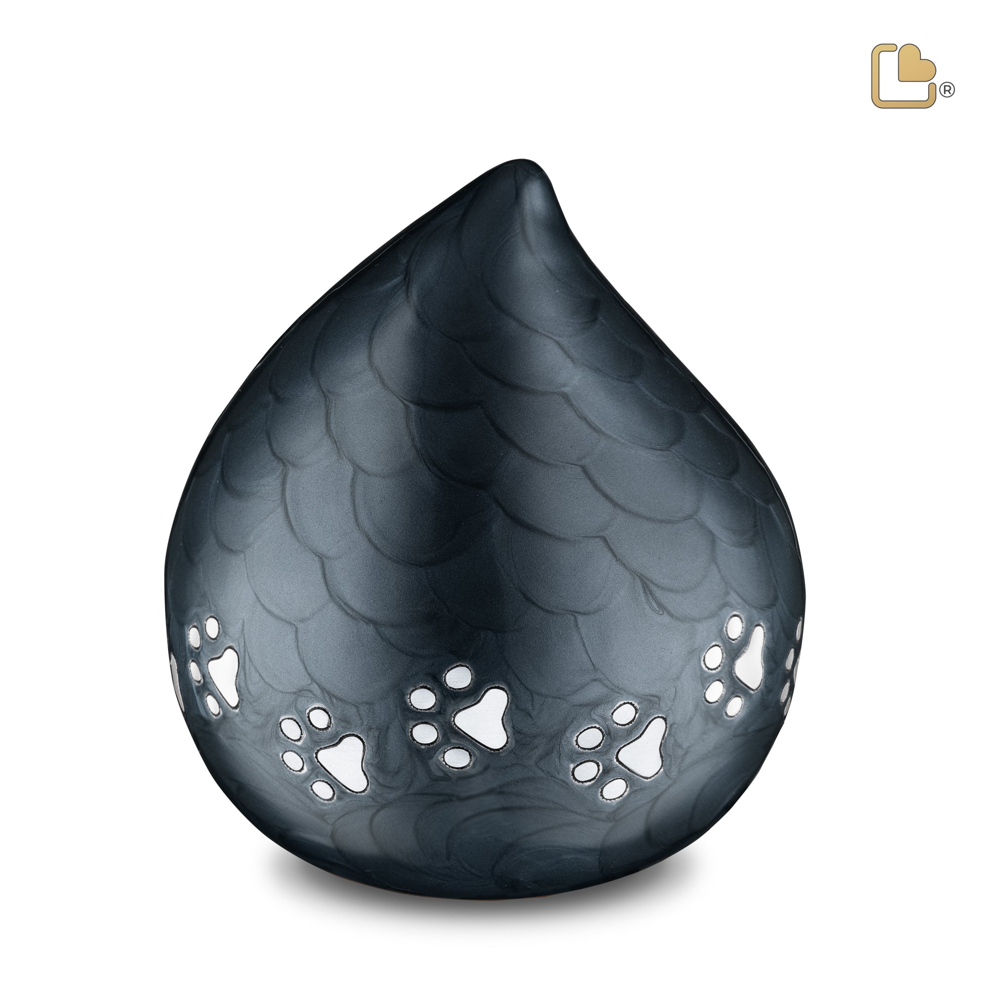 LoveDrop Large Pet Urn Pearl Midnight & Bru Pewter