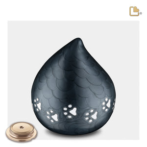 LoveDrop Large Pet Urn Pearl Midnight & Bru Pewter