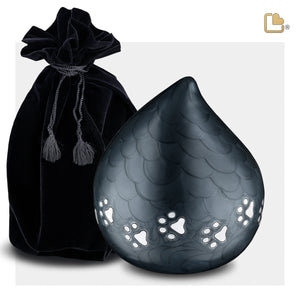 LoveDrop Large Pet Urn Pearl Midnight & Bru Pewter