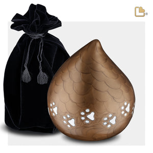 LoveDrop Large Pet Urn Pearl Bronze & Bru Pewter