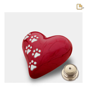 LovePaws Heart Pearlesecent Red Keepsake Pet Cremation Urn