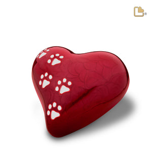 LovePaws Heart Pearlesecent Red Large Pet Cremation Urn