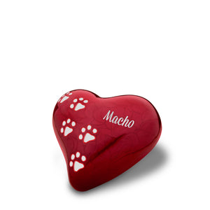 LovePaws Heart Pearlesecent Red Medium Pet Cremation Urn