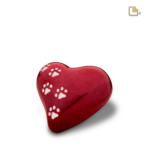 LovePaws Heart Pearlesecent Red Medium Pet Cremation Urn