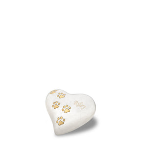 LovePaws Heart Pearlesecent White Keepsake Pet Cremation Urn