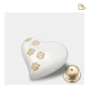 LovePaws Heart Pearlesecent White Keepsake Pet Cremation Urn