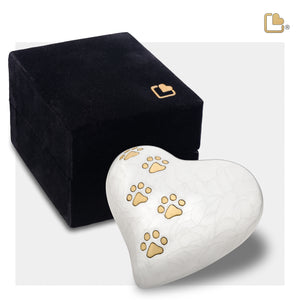 LovePaws Heart Pearlesecent White Keepsake Pet Cremation Urn