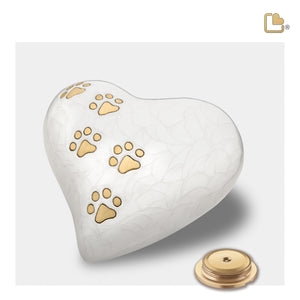 LovePawsª Heart Pearlesecent White Large Pet Cremation Urn