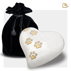 LovePaws Heart Pearlesecent White Large Pet Cremation Urn