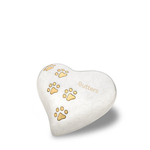 LovePawsª Heart Pearlesecent White Medium Pet Cremation Urn