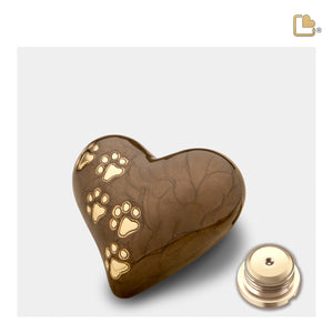 LovePawsª Heart Pearlesecent Bronze Keepsake Pet Cremation Urn