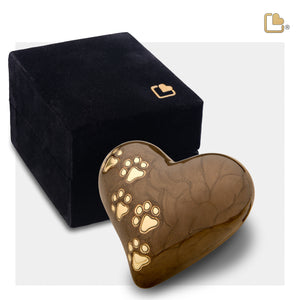 LovePaws Heart Pearlescent Bronze Keepsake Pet Cremation Urn