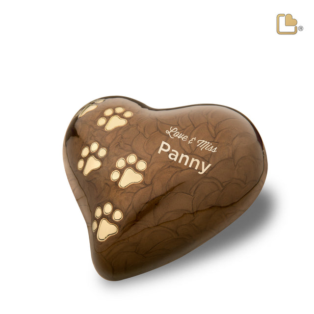 LovePaws Heart Pearlesecent Bronze Large Pet Cremation Urn