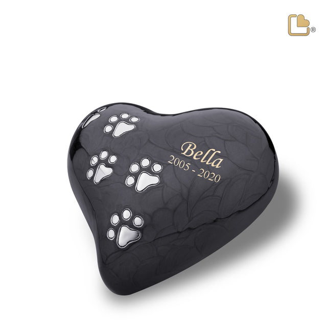 LovePaws Heart Pearlescent Midnight Large Pet Cremation Urn