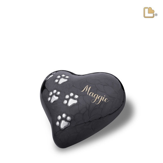 LovePaws Heart Pearlescent Midnight Medium Pet Cremation Urn