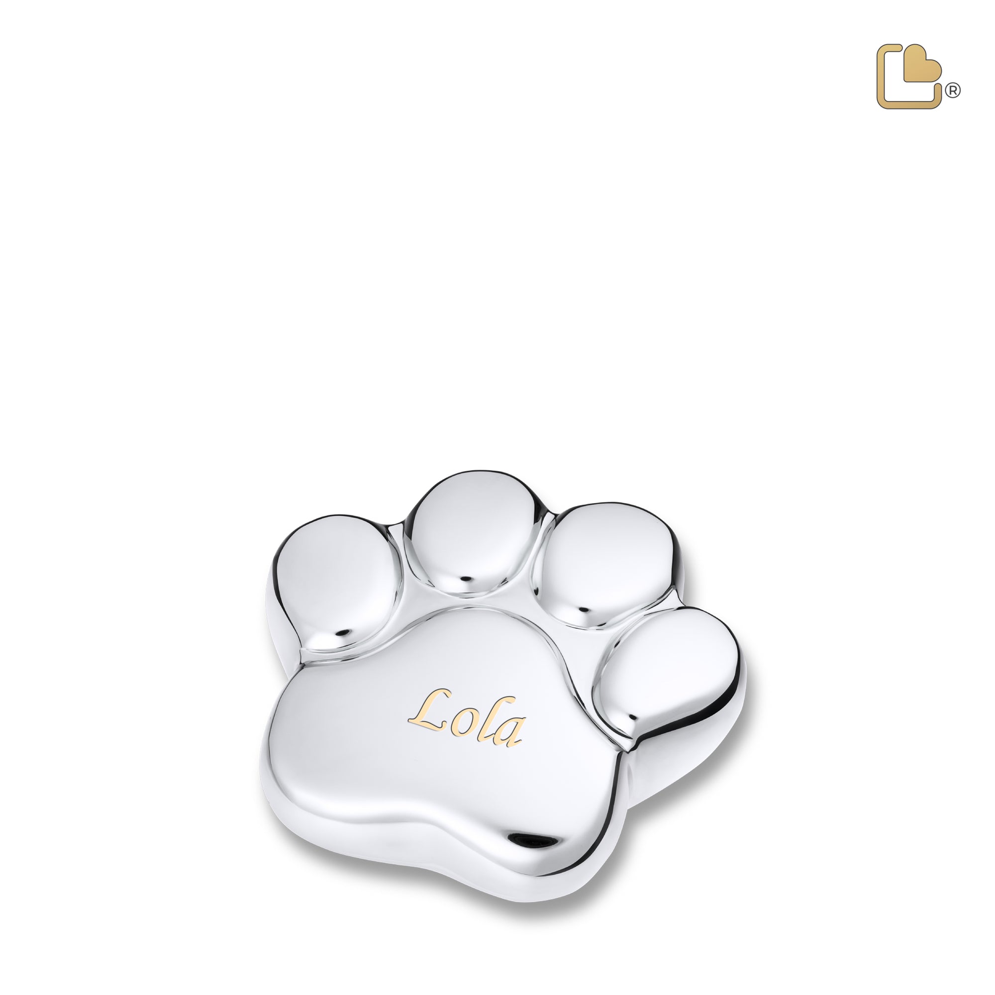 LovePawª Shiny Silver Keepsake Pet Cremation Urn