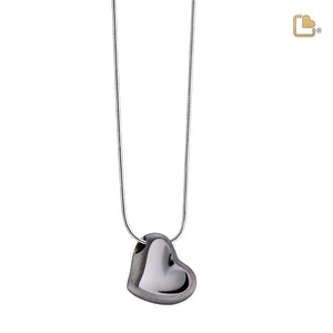 Leaning Heartª Two Tone Ruthenium Plated Sterling Silver Cremation Pendant