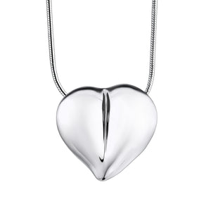 LoveHeart Rhodium Plated Sterling Silver Cremation Pendant