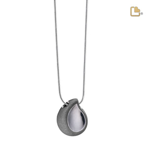 TearDropª Ruthenium Plated Two Tone Sterling Silver Cremation Pendant