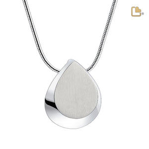 Drop Ashes Pendant Polished & Brushed Silver