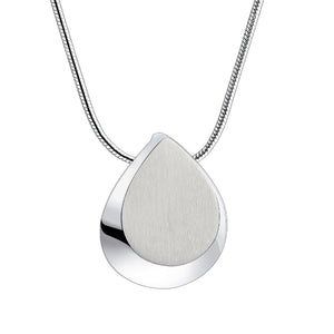 Drop Ashes Pendant Polished & Brushed Silver