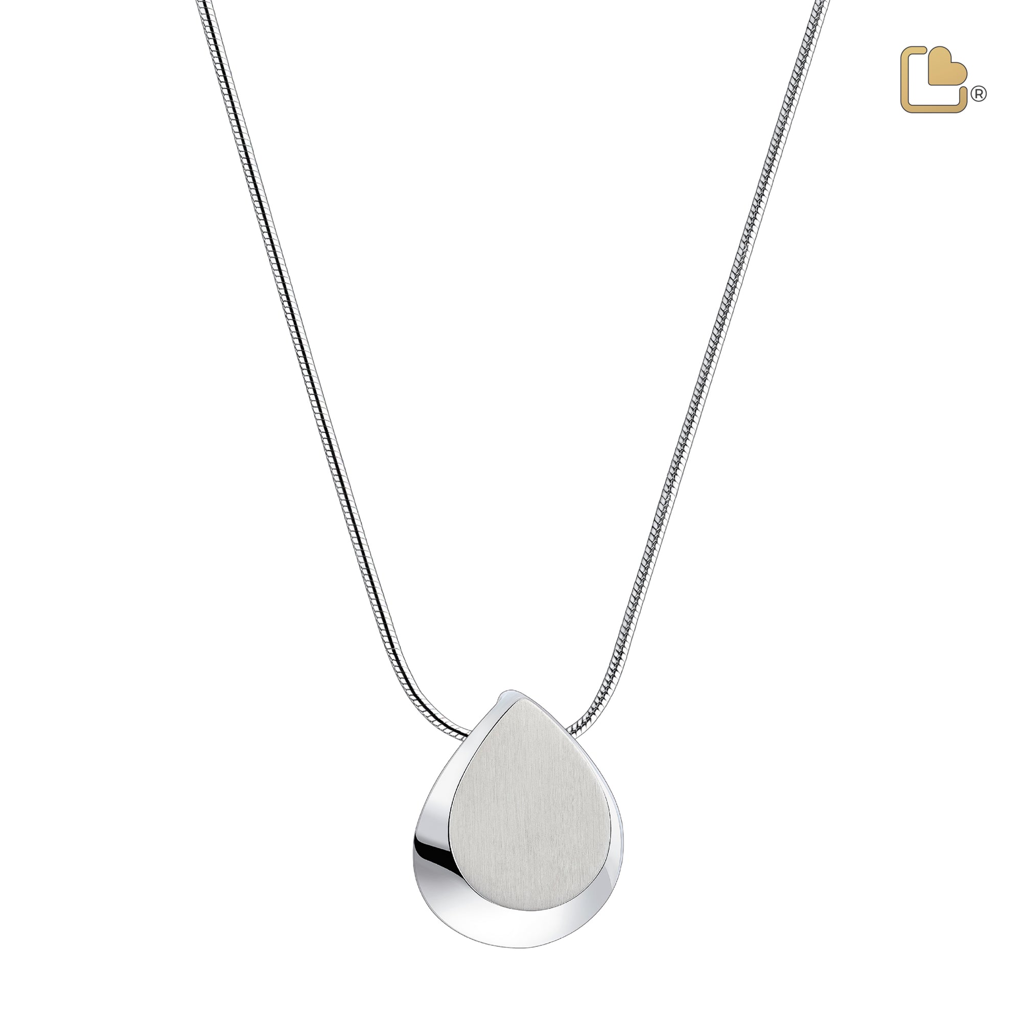 Drop Ashes Pendant Polished & Brushed Silver