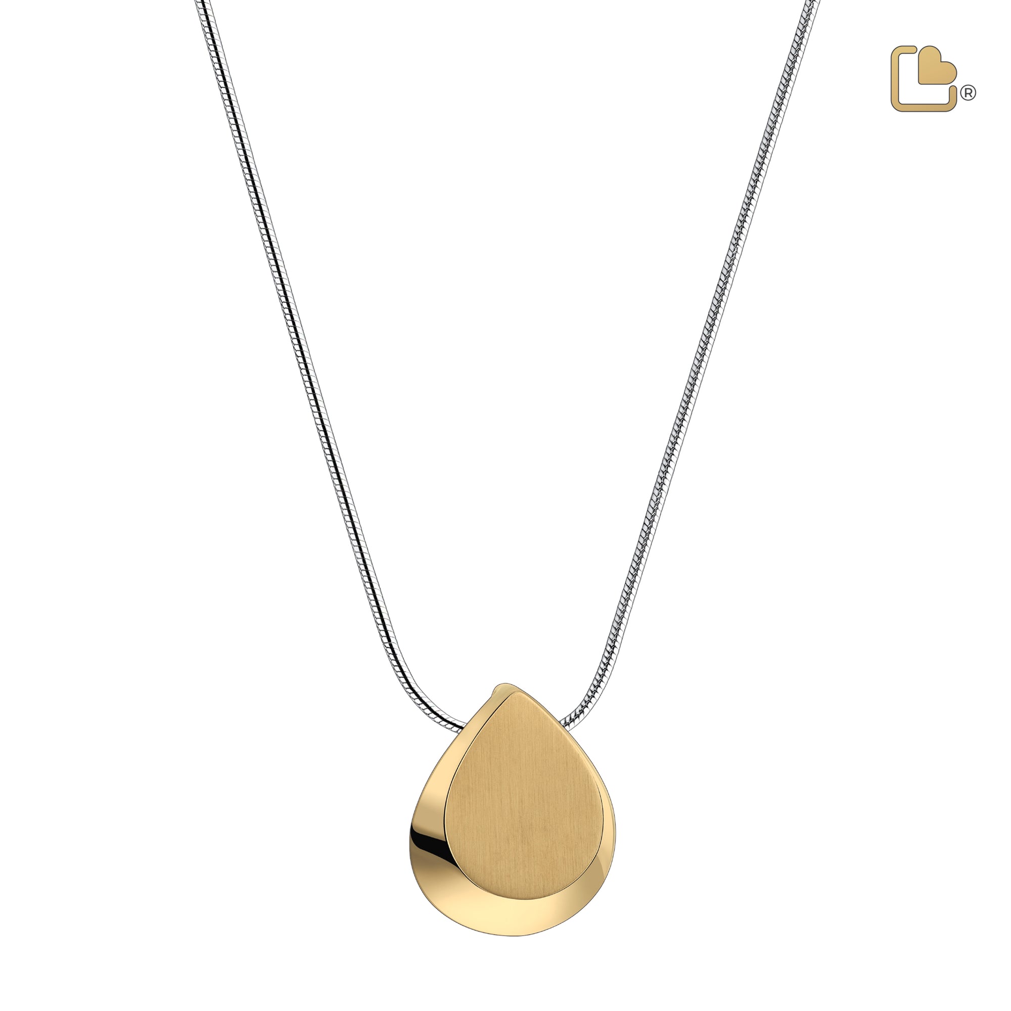 Drop Ashes Pendant Polished & Brushed Gold Vermeil