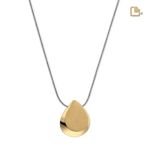 Drop Ashes Pendant Polished & Brushed Gold Vermeil