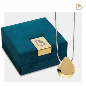 Drop Ashes Pendant Polished & Brushed Gold Vermeil