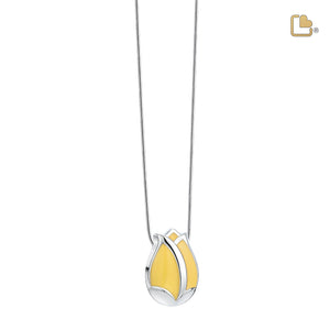 Tulipª Ashes Pendant Pearl Yellow & Polished Silver