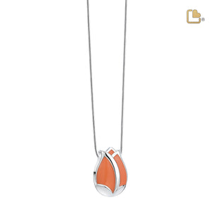 Tulipª Ashes Pendant Pearl Orange & Polished Silver