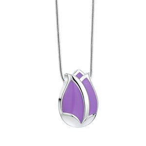 Tulipª Ashes Pendant Pearl Purple & Polished Silver