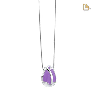 Tulipª Ashes Pendant Pearl Purple & Polished Silver