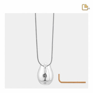 Tulipª Ashes Pendant Pearl White & Polished Silver